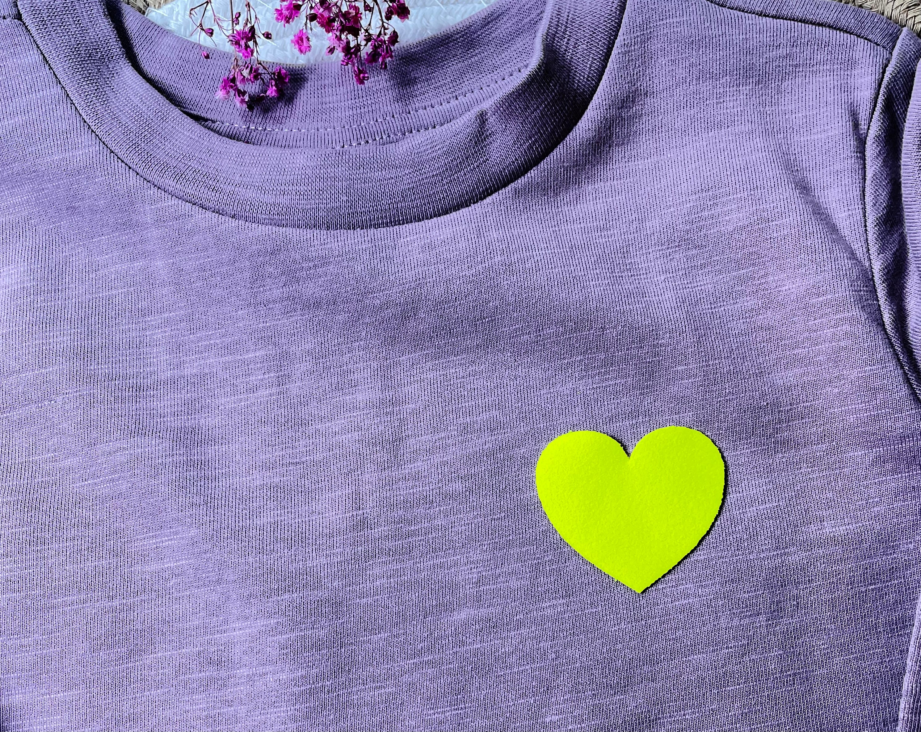 Herzchen aus Flock- Patch in knalligen Neonfarben * Designe dein eignes Unikat und werde zum Hingucker!
