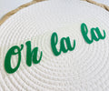 Patch - Flock „ oh la la „ iron on 7 x 25 cm * Eigendesign & Eigenproduktion