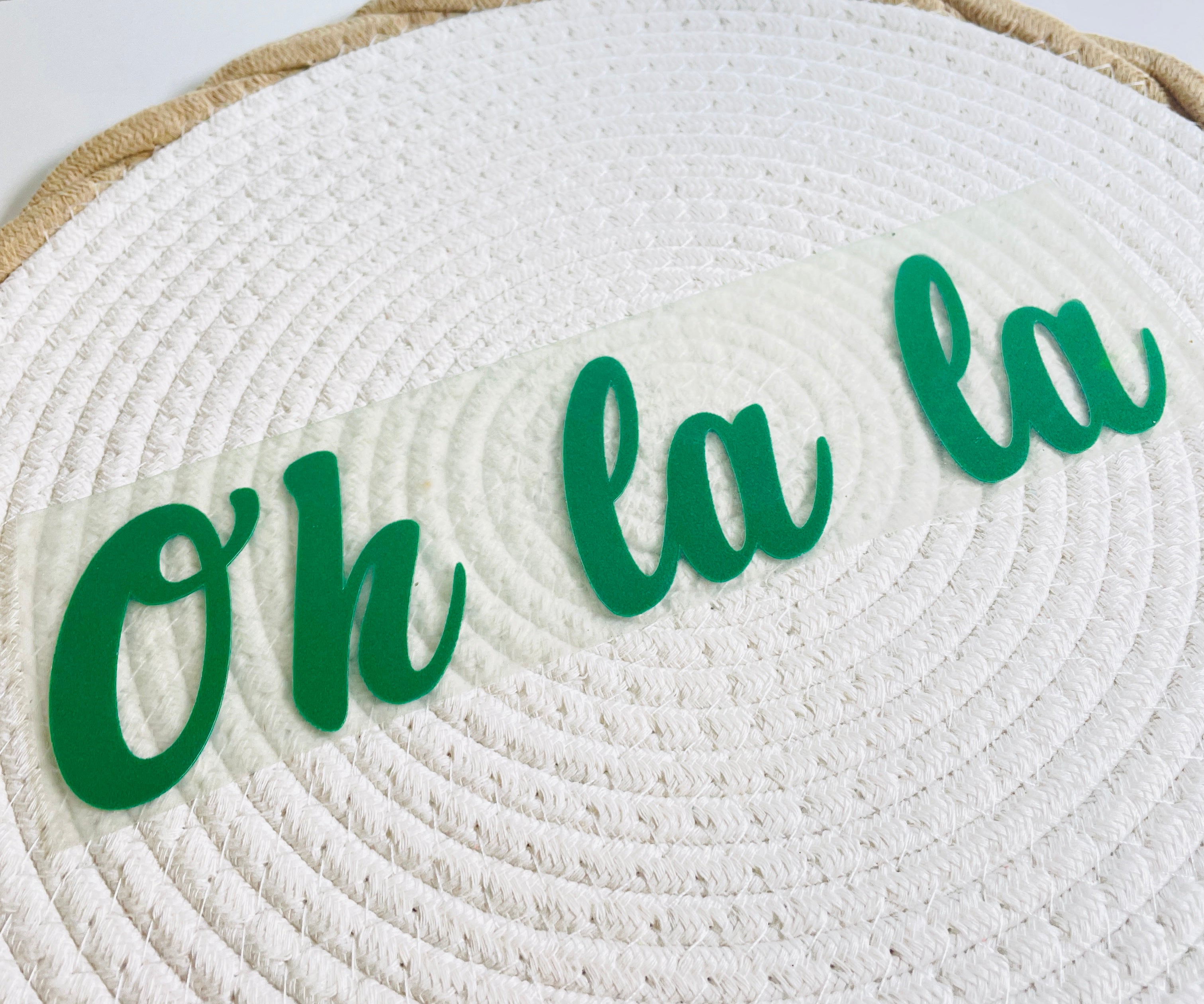 Patch - Flock „ oh la la „ iron on 7 x 25 cm * Eigendesign & Eigenproduktion