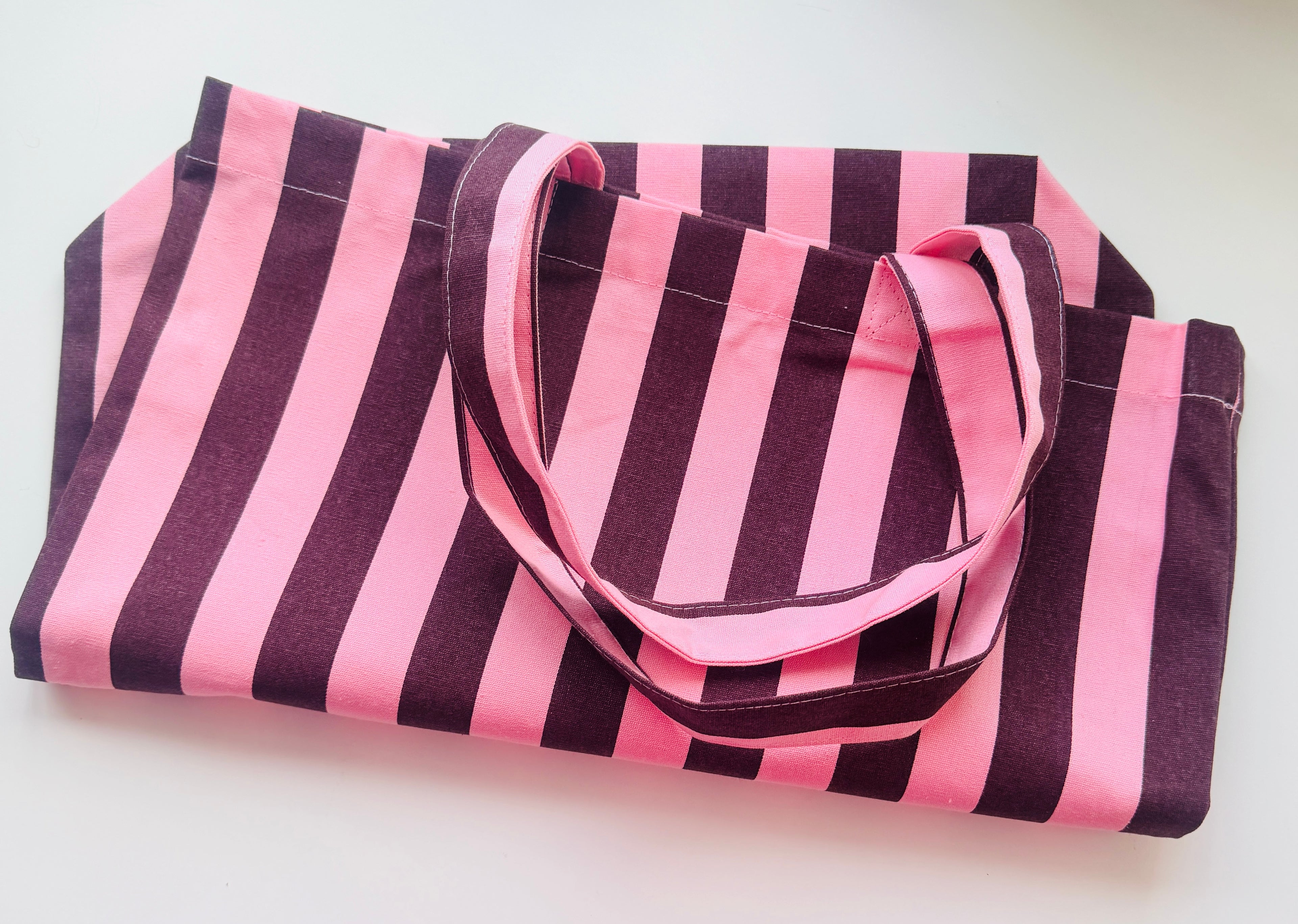 Baumwolltasche in pink oder pink/ braun - Die neue Leinwand für dein neues Unikat! Ideal zum selbst gestalten.