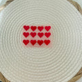 Flock- Patch - 12 kleine Herzchen in ROT oder PINK. Perfekt für ein Echtes Unikat! Werde dein eigener Designer und zaubere einzigartige Unikate!