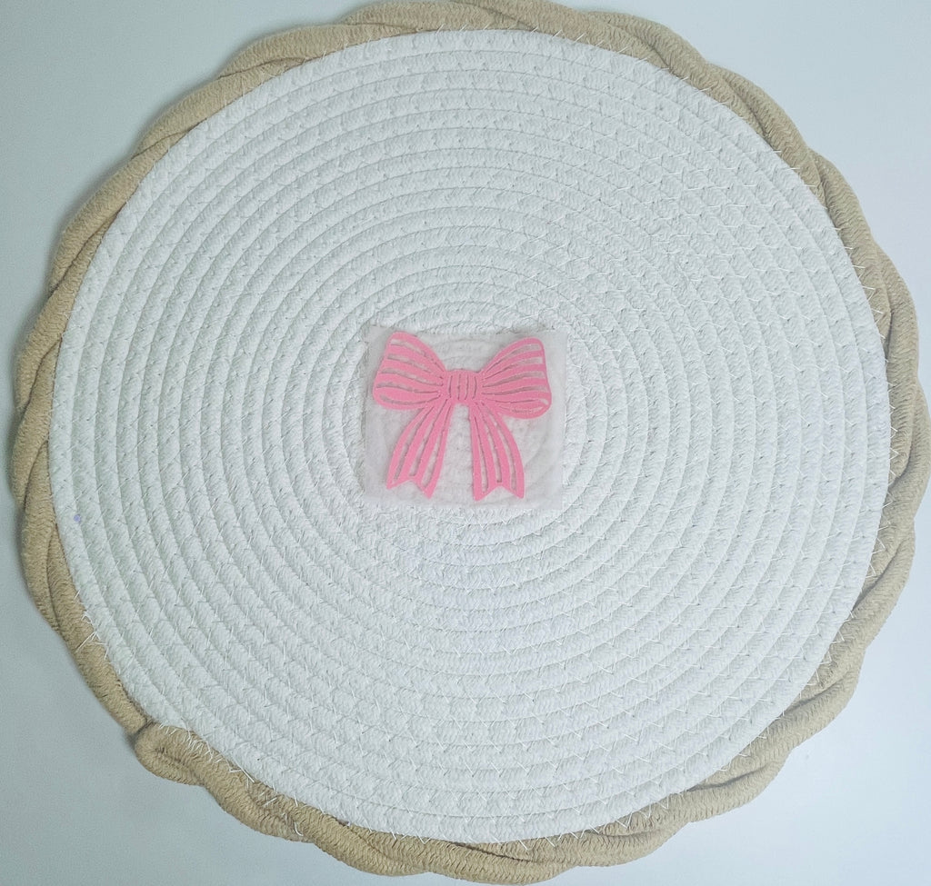 Flock- Patch Schleife Mini in pink * Deine neue Lieblings-Schleife - Samtige Magie zum Aufbügeln - designe dein neues Unikat *