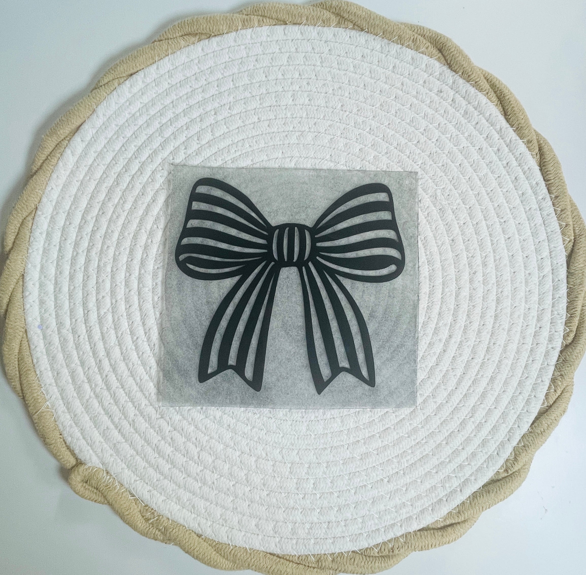 Flock- Patch * Deine neue Lieblings-Schleife in schwarz- wiess *Samtige Magie zum Aufbügeln! Ein echtes Unikat! *