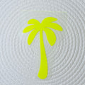 Palme XXL „ NEON - GELB - 24 cm x 17 cm „  Flockpatch * Eigenproduktion * zum Aufbügeln