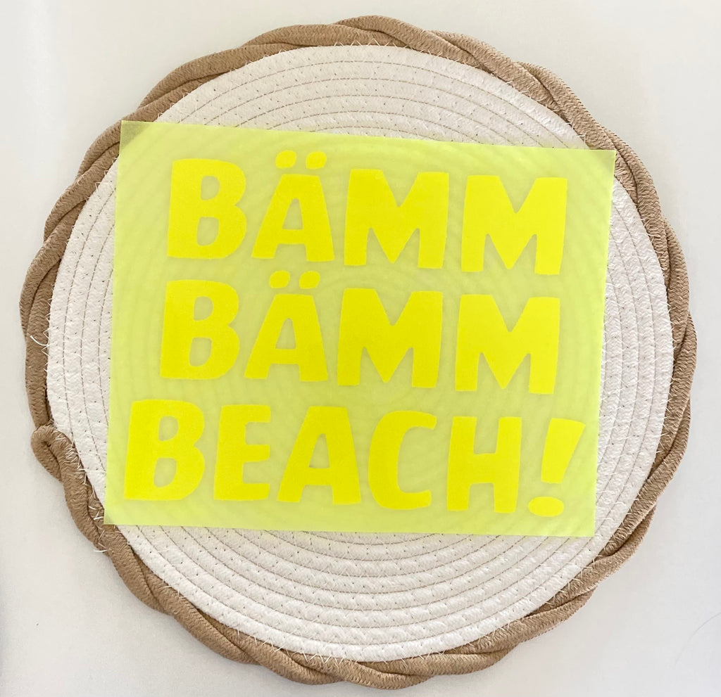 „ BÄMM BÄMM BEACH „ Hochwertiges Flock- Patch * Werde dein eigener Designer und mache deine Eigenen Unikate zum Hingucker!